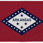 Arkansas State Flag 3' x 5' Printed Nylon with white stars on a red and blue diamond, strong canvas header, and brass grommets for outdoor use.