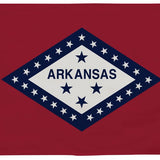 Arkansas State Flag 3' x 5' Printed Nylon with white stars on a red and blue diamond, strong canvas header, and brass grommets for outdoor use.