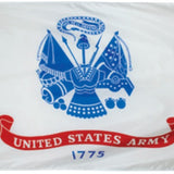 US Army Flag Printed Nylon 3' x 5', featuring the Department of the Army seal on a white background with United States Army and 1775 inscriptions.