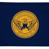 City of Atlanta Flag Printed Nylon 3' x 5' featuring a bird emblem and circular design, made for durability with brass grommets and canvas header.