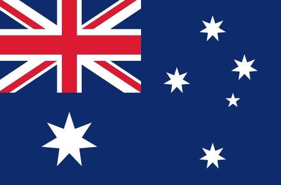 Australia Flag Printed Nylon 3' x 5', featuring white stars on a blue background and a red cross. Includes brass grommets and durable stitching for outdoor use.