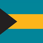 Bahamas National Courtesy Flag 12 x 18, featuring marine-grade Solarmax nylon, canvas header, and brass grommets.