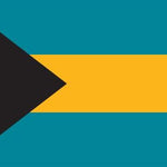 Bahamas Flag Printed Nylon 3' x 5' with brass grommets and canvas header, featuring full-color digital acid dye printing for indoor or outdoor use.