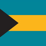 Bahamas Flag Printed Nylon 3' x 5' with brass grommets and canvas header, featuring full-color digital acid dye printing for indoor or outdoor use.