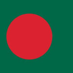 Bangladesh Flag Printed Nylon 2' x 3' with brass grommets, showcasing strong canvas header and durable stitching for indoor or outdoor use.