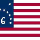 Bennington 12 x 18 Historic American Flag Printed Nylon, featuring 13 stars, 13 stripes, and a prominent '76' in the blue canton.