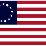 Betsy Ross 12 x 18 Historic American Flag Printed Nylon features 13 stars in a circle and alternating stripes, UV-resistant with brass grommets.