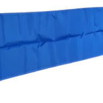 Blue Solid Color Nylon Flag Pennant 18 x 8' displayed against a white background. The pennant is made of 200 denier nylon, ideal for outdoor use.