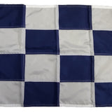 November Code Signal Flag, size 18 x 24, sewn 200 denier nylon, featuring a checkered pattern, with canvas header and brass grommets. Made in the USA.