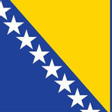 Bosnia-Herzegovina Flag Printed Nylon 3' x 5', featuring white stars on a blue and yellow background, with strong canvas header and brass grommets.