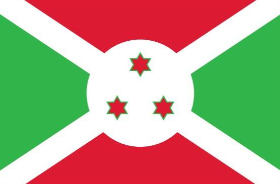 Burundi Flag Printed Nylon 3' x 5', featuring a durable canvas header, brass grommets, and vibrant, digitally printed design for indoor or outdoor use.