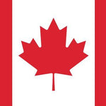 Canada Courtesy Flag 12 x 18 Nylon featuring a red maple leaf on a white background with strong canvas header and brass grommets.