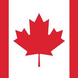 Canada Courtesy Flag 12 x 18 Nylon featuring a red maple leaf on a white background with strong canvas header and brass grommets.