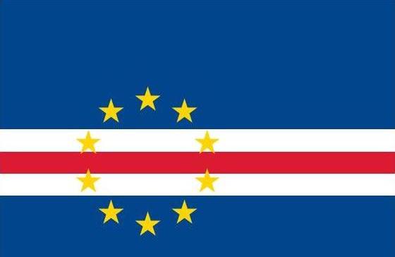 Cape Verde Flag Printed Nylon 3' x 5', featuring yellow stars and stripes, durable canvas header, and brass grommets for outdoor use.