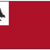 Continental Historic Flag Printed Nylon 3' x 5' features a red flag with a black silhouette of a pine tree in the white canton.