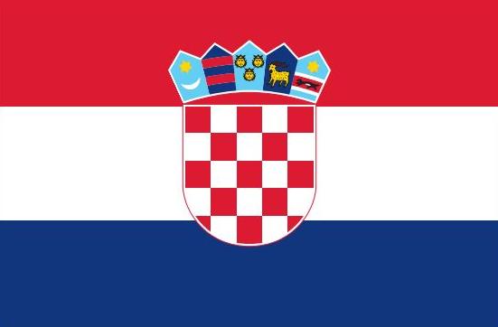 Croatia Flag Printed Nylon 3' x 5', featuring durable canvas header, solid brass grommets, and bright UV-resistant nylon for outdoor or indoor use.