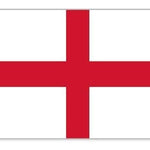 St. George Cross Flag Printed Nylon 3' x 5', featuring a red cross on a white background, made of durable SolarGuard nylon with brass grommets.