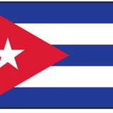 Cuba Courtesy Flag 12 x 18 with a white star on a red triangle, marine-grade nylon, canvas header, and brass grommets.