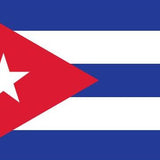 Cuba Courtesy Flag 12 x 18 with a white star in the center on a red background, made of Marine-grade nylon with canvas header and brass grommets.