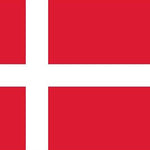 Denmark Flag Printed Nylon 3' x 5' with UN design, featuring brass grommets and lock-stitching for durability, suitable for indoor or outdoor use.