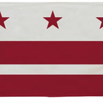 District of Columbia Flag 5' x 8' Printed Nylon with three red stars on a white background, featuring strong canvas header and brass grommets.