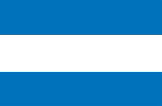 El Salvador Courtesy Flag 12 x 18, made of Marine-grade nylon with canvas header and brass grommets, featuring blue and white design.