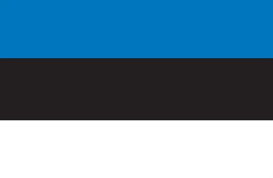 Estonia Flag Printed Nylon 3' x 5' with strong canvas header, two brass grommets, and UV resistant nylon, designed for outdoor use.