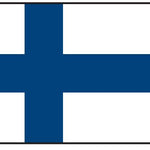 Finland Courtesy Flag 12 x 18 nylon, featuring a blue and white design, canvas header, and brass grommets, suitable for marine use.