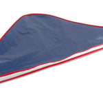 US Flag Memorial PLASTIC Case for 5' x 9.5' US Flag, featuring a clear plastic front and solid dark blue back, designed for storing or traveling.