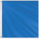 French Blue Solid Color Nylon Flag 3' x 3' featuring durable 200 denier nylon with white corners, designed for outdoor use.