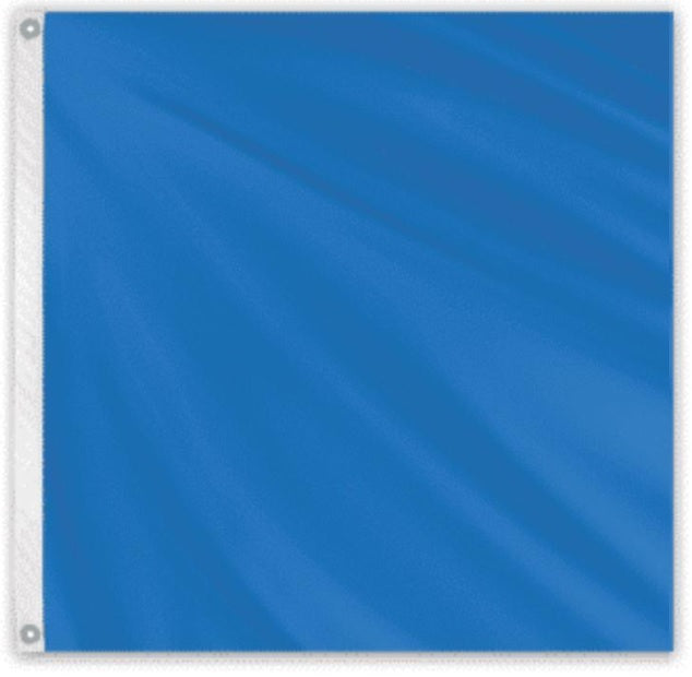 French Blue Solid Color Nylon Flag 3' x 3' featuring durable 200 denier nylon with white corners, designed for outdoor use.