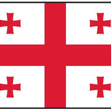 Georgia Republic Flag Printed Nylon 3' x 5' with red cross on white background, features durable canvas header and brass grommets for outdoor use.