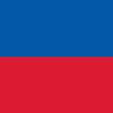 Haiti Courtesy Flag 12 x 18, made of Marine-grade solarmax nylon with a canvas header and brass grommets, displaying a red and blue design.