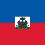 Haiti Flag Printed Nylon 2' x 3' featuring a palm tree and cannons emblem, designed for indoor or outdoor use with durable construction and brass grommets.