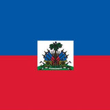 Haiti Flag Printed Nylon 2' x 3' featuring a palm tree and cannons emblem, designed for indoor or outdoor use with durable construction and brass grommets.