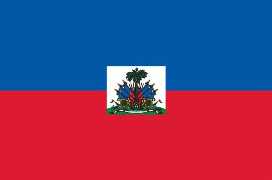 Haiti Flag Printed Nylon 2' x 3', featuring full-color digital acid dye printing, strong canvas header, and two brass grommets for durability.