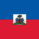 Haiti Flag Printed Nylon 3' x 5' displayed with a detailed palm tree and weapon emblem, featuring durable materials and strong construction for indoor or outdoor use.