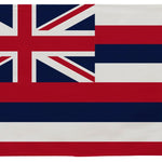 Hawaii State Flag 2' x 3' Printed Nylon with red and white St. Andrew's cross on a white field, canvas header, and brass grommets.