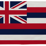 Hawaii State Flag 2' x 3' Printed Nylon with red and white St. Andrew's cross on a white field, canvas header, and brass grommets.