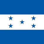 Honduras Courtesy Flag 12 x 18 featuring blue and white design with stars, made of Marine-grade nylon, canvas header, and brass grommets.