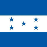 Honduras Courtesy Flag 12 x 18 featuring blue and white design with stars, made of Marine-grade nylon, canvas header, and brass grommets.