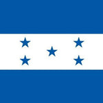 Honduras Flag Printed Nylon 2' x 3' with stars and two brass grommets, designed for indoor or outdoor use, featuring durable UV-resistant material.