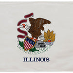 Illinois State Flag 12 x 18 Printed Nylon featuring a bald eagle with a shield, suitable for outdoor use, with brass grommets and UV-resistant material.