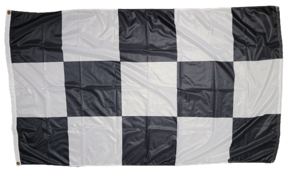 Checkered Flag 3' x 5' Printed Nylon with solid brass grommets, flies well and dries fast.