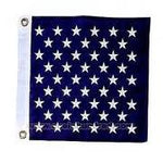 US Navy Union Jack Nylon Embroidered Stars 25 x 31 flag with white stars on a blue background, featuring brass grommets.