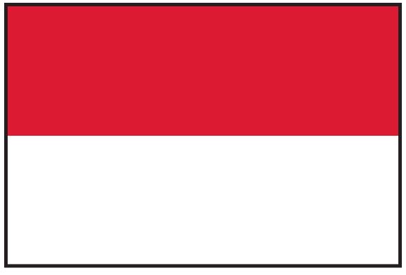 Indonesia Flag Printed Nylon 3' x 5', featuring strong canvas header, two brass grommets, and vibrant UV-resistant design for indoor or outdoor use.