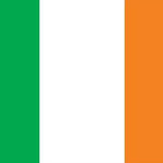 Ireland Flag Printed Nylon 3' x 5' with green, white, and orange stripes, featuring strong canvas header, two brass grommets, and UV resistant nylon for indoor/outdoor use.