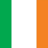 Ireland Flag Printed Nylon 3' x 5' with green, white, and orange stripes, featuring strong canvas header, two brass grommets, and UV resistant nylon for indoor/outdoor use.