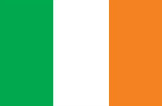 Ireland Courtesy Flag 12 x 18, made of Marine-grade nylon with a canvas header and brass grommets, showcasing green, white, and orange stripes.