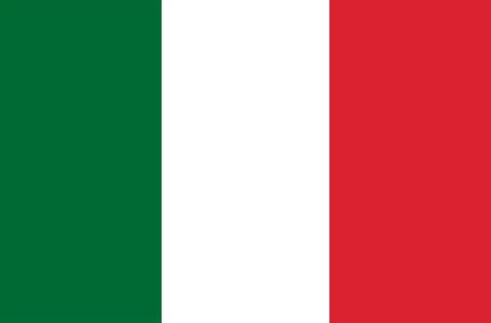 Italy Courtesy Flag 12 x 18 Nylon, featuring red, white, and green stripes, made of Marine-grade nylon with canvas header and brass grommets.